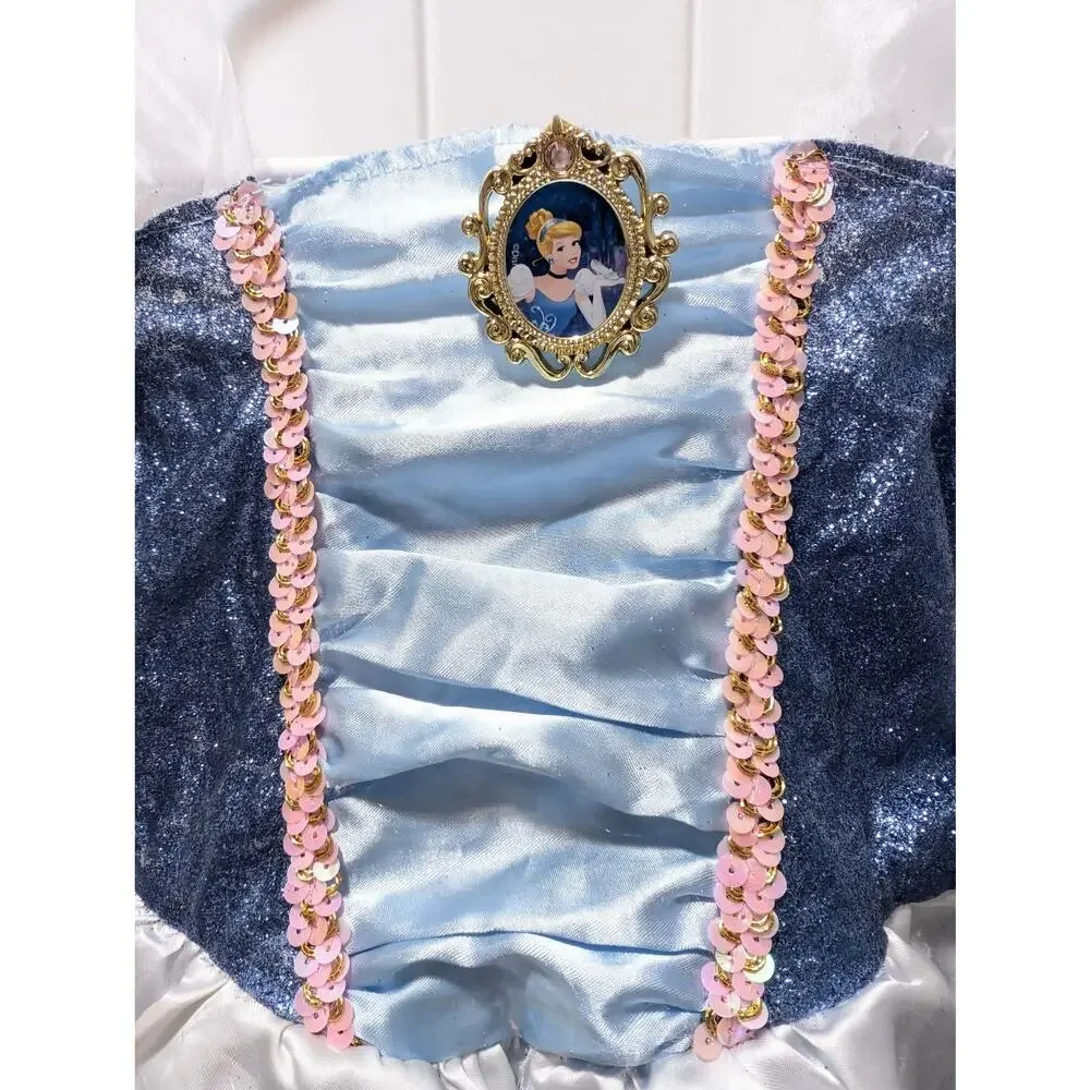 Disney Princess Cinderella Dress Up Halloween Costume Blue Girls Size 4-6x - Picture 2 of 7